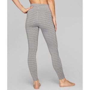 Athleta Heather Gray Stripe High Rise Churatanga Leggings